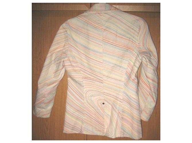 Giacca Paul Smith Linea Pink Cotone Ricamato Multicolore Rosa Blu Bianco sporco - vista 9