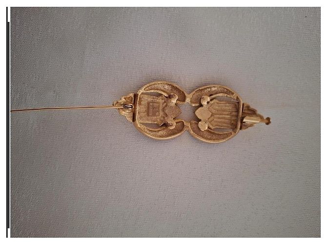 Guy Laroche Vergoldete Brosche Anhänger Auberginenemaille Golden Lila - Ansicht 6