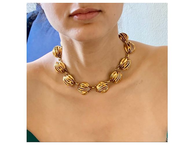 Autre Marque Halskette Serge Breton Crumpled Mechanical Collection Gold Golden - Ansicht 2