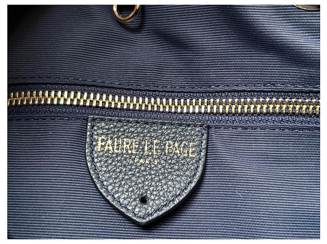 Fauré Le Page SagaCity 31 Blau Jacquard & Leder Handtasche Gelb Marineblau Dunkelblau - Ansicht 7