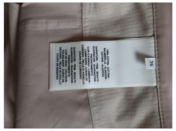 Pantalone Hermès Cotone e Pelle Beige - vista 3
