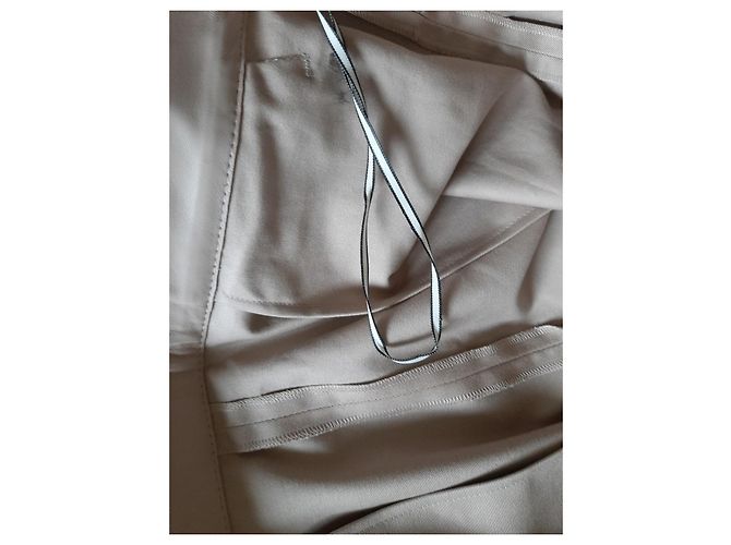 Pantalone Hermès Cotone e Pelle Beige - vista 4
