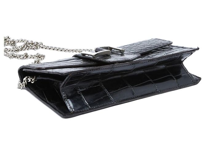 Autre Marque Borsa a Spalla Clutch Non Firmata 1995s in Pelle Preziosa Nera Nero - vista 4