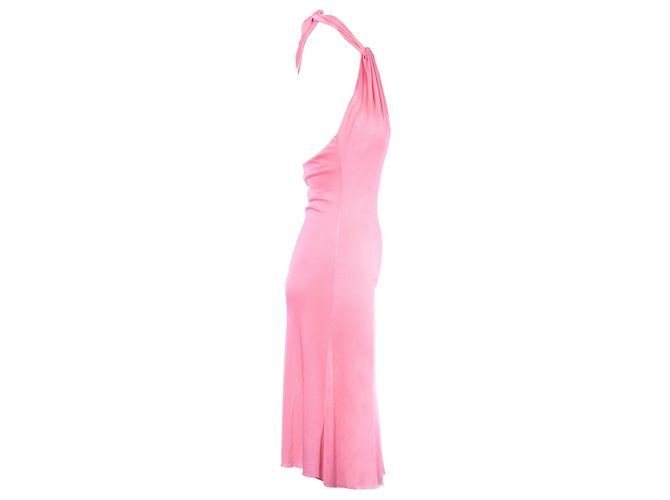 Rosa fließendes Halterneck-Kleid Class Roberto Cavalli Pink - Ansicht 2