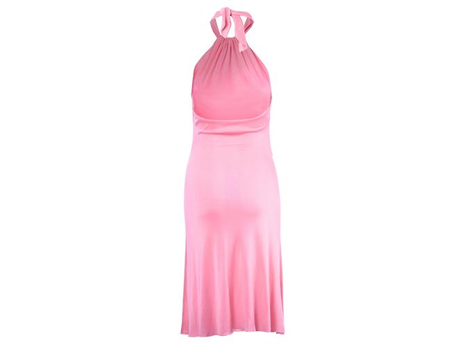 Rosa fließendes Halterneck-Kleid Class Roberto Cavalli Pink - Ansicht 3