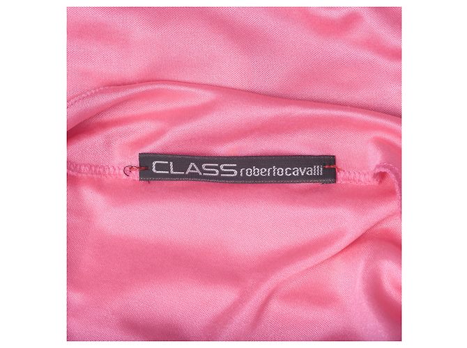 Rosa fließendes Halterneck-Kleid Class Roberto Cavalli Pink - Ansicht 6