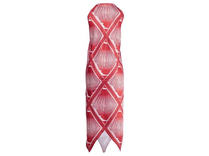 Vestido Túnica de Seda Miu Miu Roja - vista 4