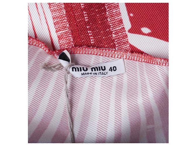 Vestido Túnica de Seda Miu Miu Roja - vista 5