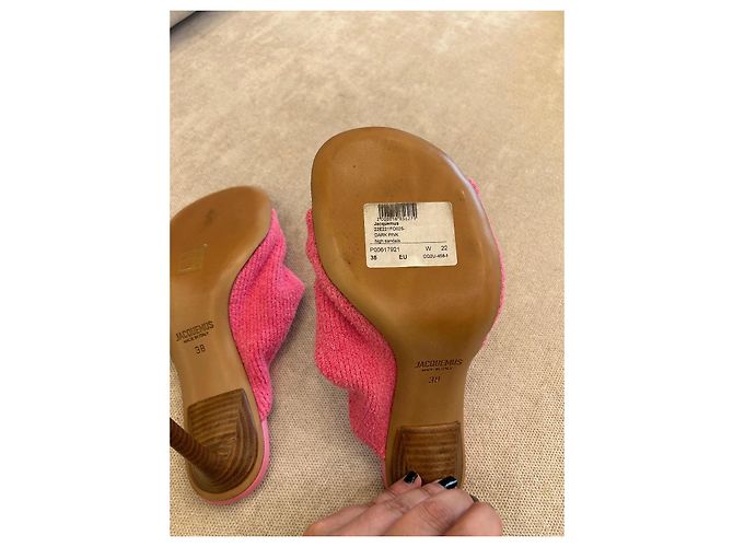 Sandali Jacquemus Les Mules Bagnu in spugna rosa - vista 7