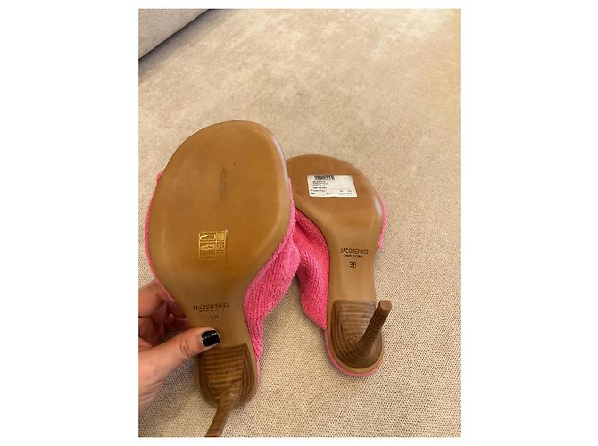 Sandali Jacquemus Les Mules Bagnu in spugna rosa - vista 8