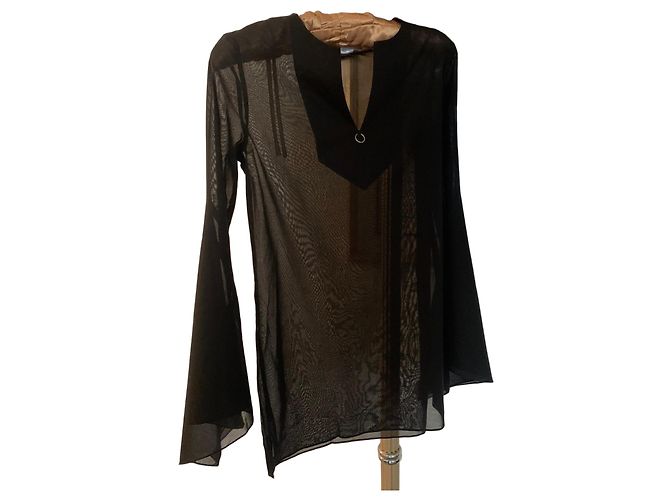 Túnica Paco Rabanne Voile de Algodón Negro - vista 2