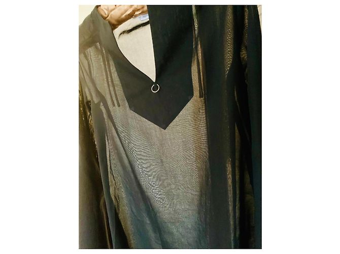 Túnica Paco Rabanne Voile de Algodón Negro - vista 4