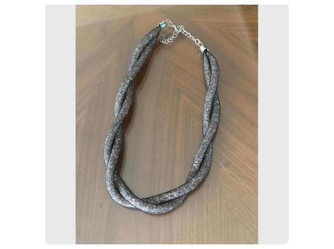 Collana Swarovski Stardust Double Tour Argento Grigio - vista 10