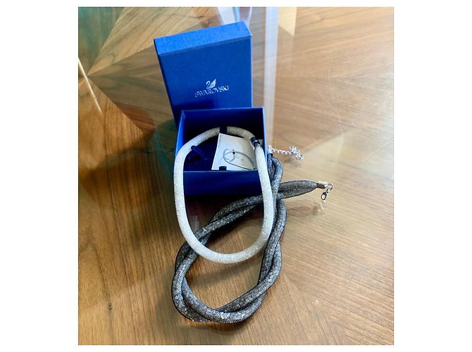 Collana Swarovski Stardust Double Tour Argento Grigio - vista 5