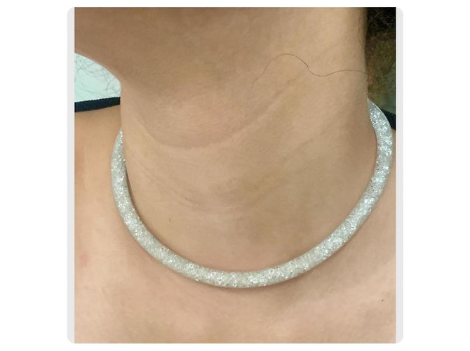Collana Swarovski Stardust Double Tour Argento Grigio - vista 6