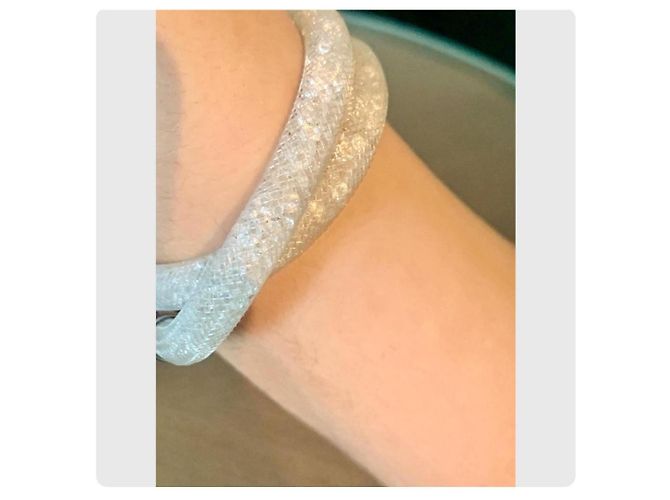 Collana Swarovski Stardust Double Tour Argento Grigio - vista 7