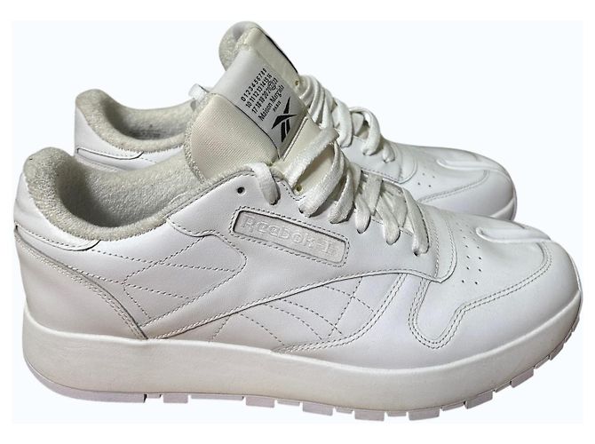 Maison Martin Margiela Maison Margiela x Reebok Sneaker Tabi in Pelle Bianca - vista 2