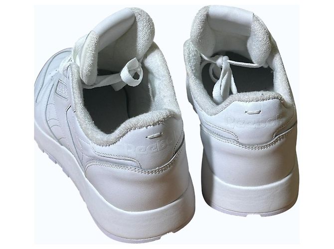 Maison Martin Margiela Maison Margiela x Reebok Sneaker Tabi in Pelle Bianca - vista 5