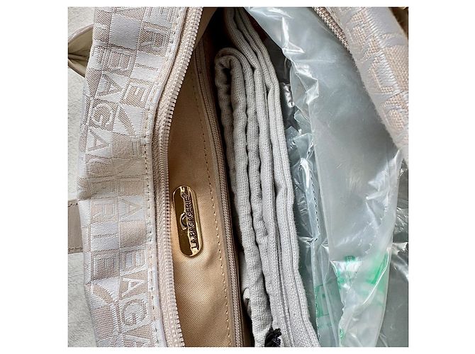Borsa a mano in pelle monogramma La Bagagerie Bianco Beige - vista 4