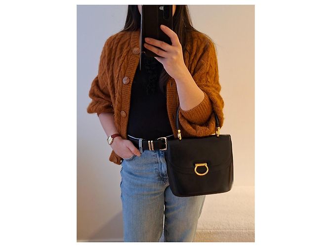 Céline Borsa a mano Celine in pelle liscia nera Nero - vista 16