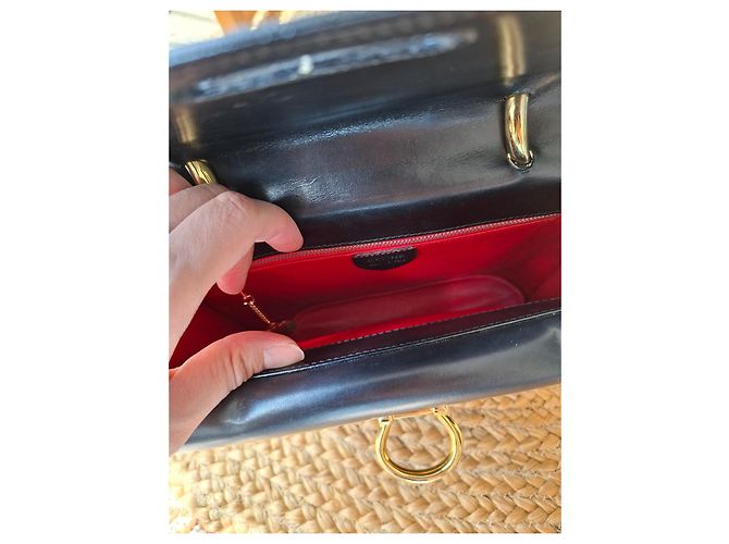 Céline Borsa a mano Celine in pelle liscia nera Nero - vista 7