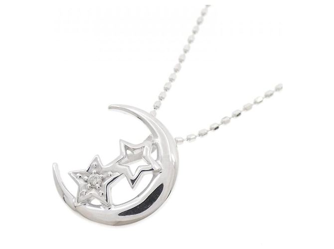 Autre Marque Collana in diamante in oro bianco Au750 Luna Stella Argento - vista 3