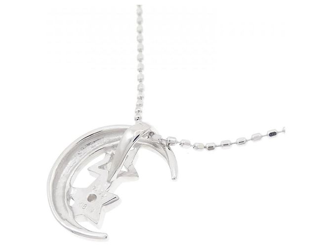Autre Marque Collana in diamante in oro bianco Au750 Luna Stella Argento - vista 4