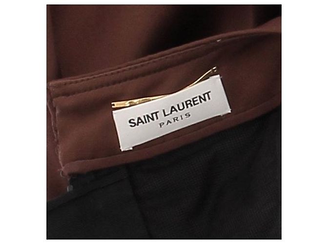 Vestido de seda marrón Saint Laurent Castaño - vista 5