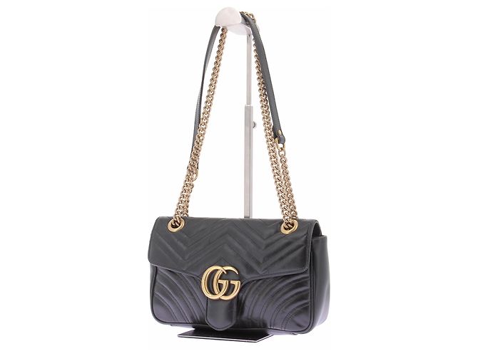 Gucci Borsa in pelle nera Marmont Nero - vista 2