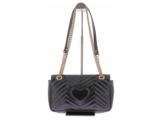 Gucci Borsa in pelle nera Marmont Nero - vista 3