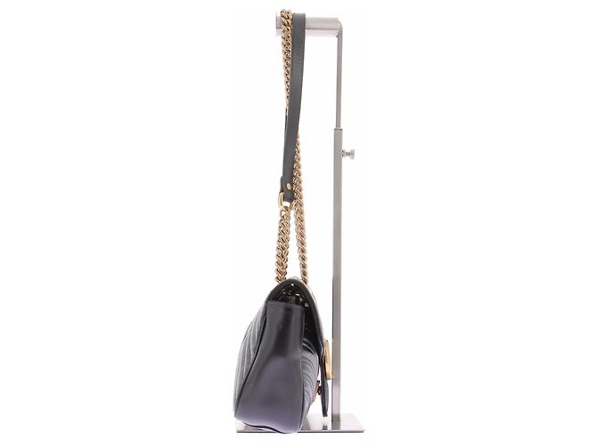 Gucci Borsa in pelle nera Marmont Nero - vista 4