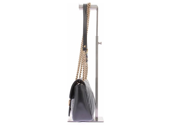 Gucci Borsa in pelle nera Marmont Nero - vista 5