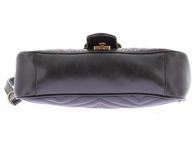 Gucci Borsa in pelle nera Marmont Nero - vista 6
