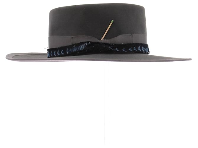 Autre Marque Cappello grigio in feltro - vista 2