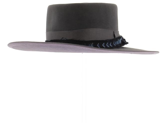 Autre Marque Cappello grigio in feltro - vista 3