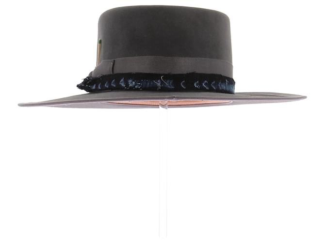 Autre Marque Cappello grigio in feltro - vista 5