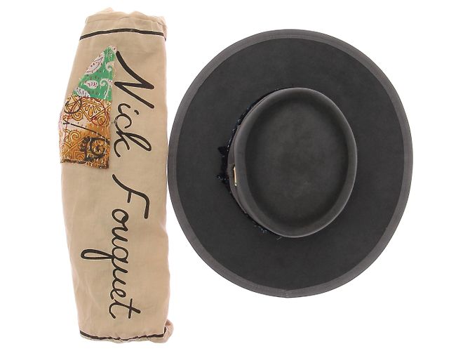 Autre Marque Cappello grigio in feltro - vista 7