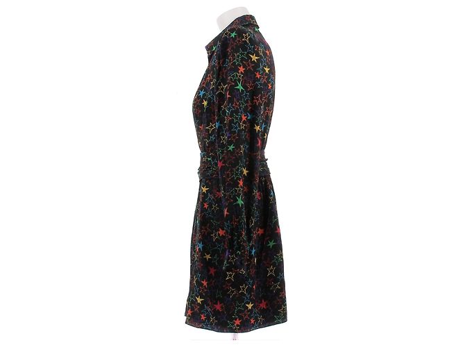 Saint Laurent Buntes Sternenkleid Schwarz - Ansicht 4