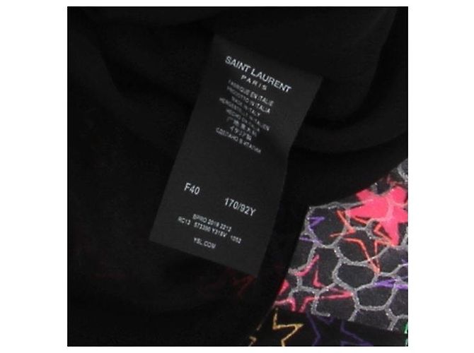 Saint Laurent Buntes Sternenkleid Schwarz - Ansicht 6