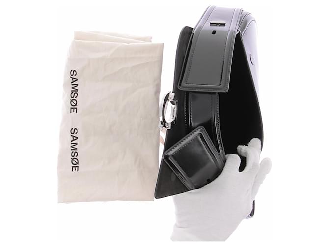 Samsoe & Samsoe Schwarze Ledertasche - Ansicht 6