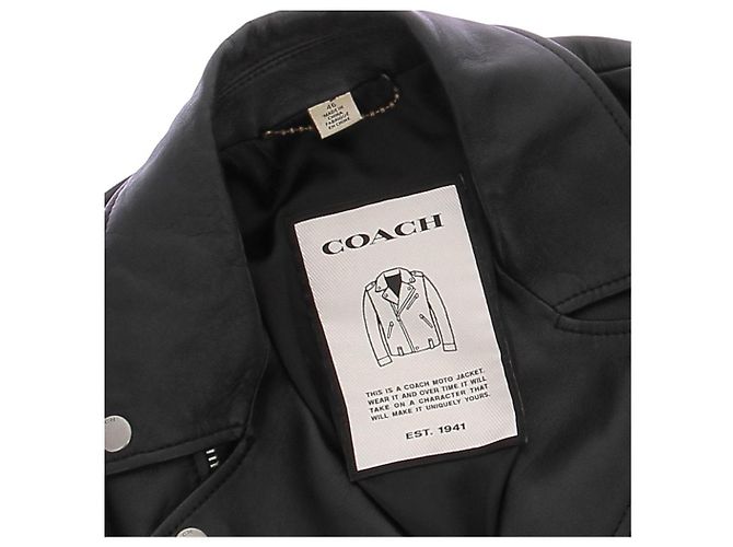 Coach Perfecto Lederjacke Schwarz - Ansicht 5