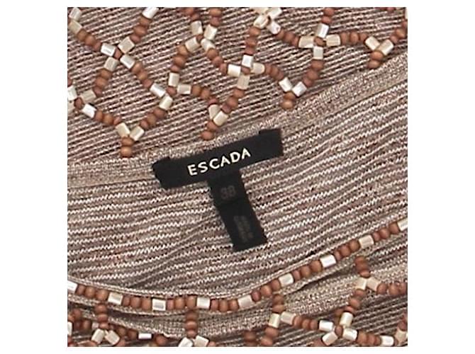 Escada Top sem mangas com pérolas Bege - vista 6
