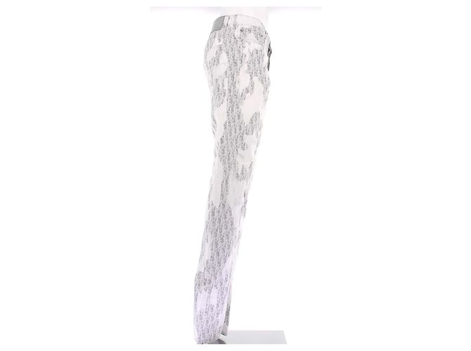 Jeans Dior grigi stampati in cotone Grigio - vista 3