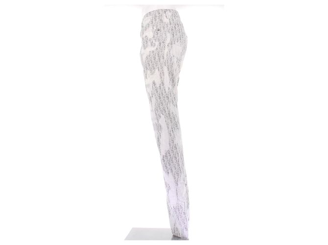 Jeans Dior grigi stampati in cotone Grigio - vista 4