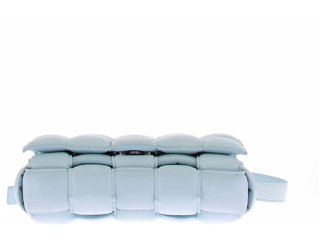 Bottega Veneta Borsa a mano "Cassette" in pelle blu cielo - vista 6