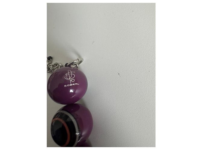 Autre Marque Collana Sobral Perle Viola Motivi Geometrici Multicolore Porpora Viola scuro - vista 2