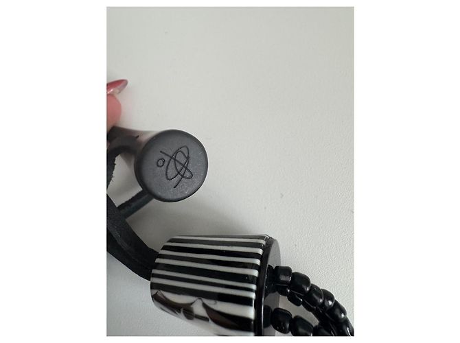 Autre Marque Collana Sobral in resina e perle di vetro Nero Bianco Multicolore - vista 2