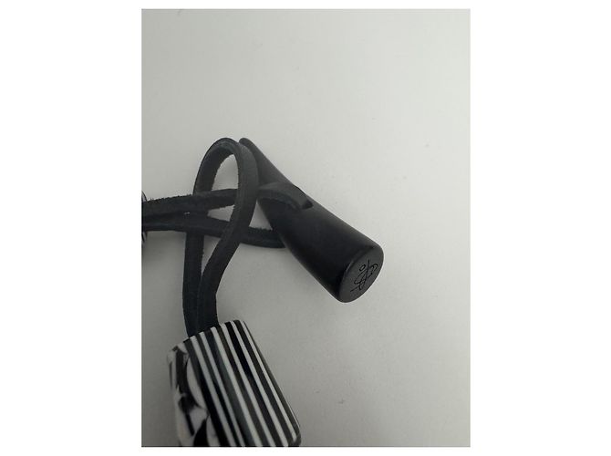 Autre Marque Collana Sobral in resina e perle di vetro Nero Bianco Multicolore - vista 3