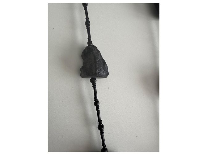 Autre Marque Collana SOBRAL in resina e perline di vetro nere Nero - vista 7