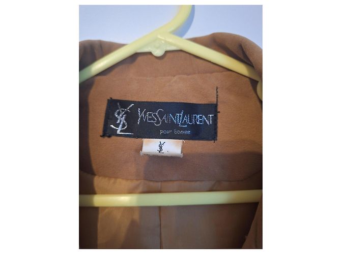 Yves Saint Laurent Blazer Corto de Ante Marrón Castaño - vista 2